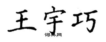 丁谦王宇巧楷书个性签名怎么写