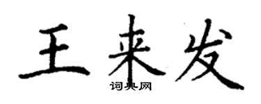 丁谦王来发楷书个性签名怎么写