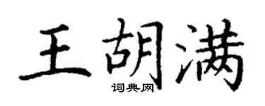 丁谦王胡满楷书个性签名怎么写