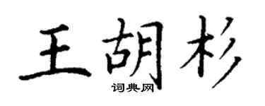 丁谦王胡杉楷书个性签名怎么写