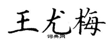 丁谦王尤梅楷书个性签名怎么写