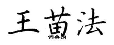 丁谦王苗法楷书个性签名怎么写