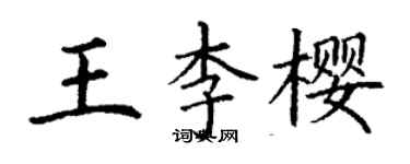 丁谦王李樱楷书个性签名怎么写