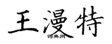 丁谦王漫特楷书个性签名怎么写