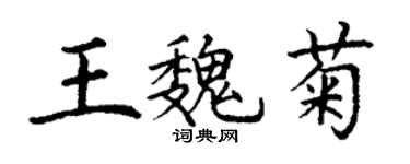 丁谦王魏菊楷书个性签名怎么写