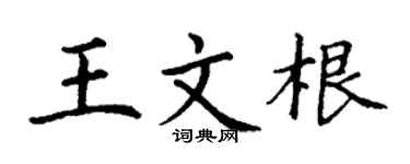 丁谦王文根楷书个性签名怎么写