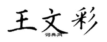 丁谦王文彩楷书个性签名怎么写