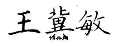 丁谦王冀敏楷书个性签名怎么写