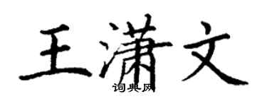 丁谦王潇文楷书个性签名怎么写