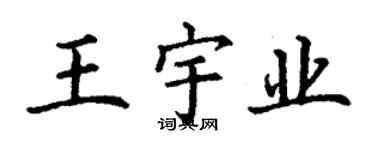 丁谦王宇业楷书个性签名怎么写
