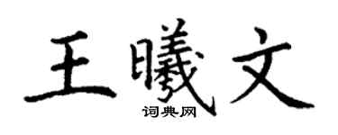 丁谦王曦文楷书个性签名怎么写