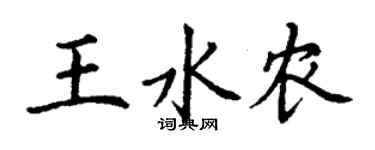 丁谦王水农楷书个性签名怎么写