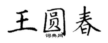 丁谦王圆春楷书个性签名怎么写