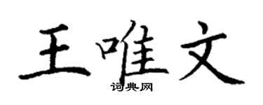丁谦王唯文楷书个性签名怎么写