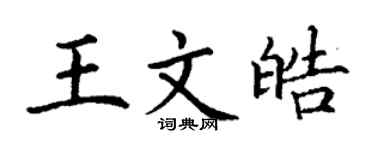 丁谦王文皓楷书个性签名怎么写
