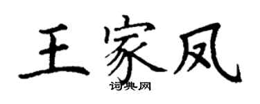 丁谦王家凤楷书个性签名怎么写