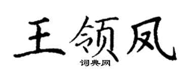 丁谦王领凤楷书个性签名怎么写