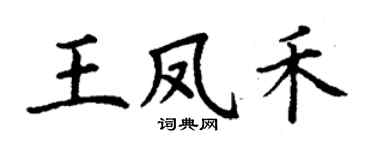 丁谦王凤禾楷书个性签名怎么写