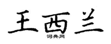 丁谦王西兰楷书个性签名怎么写