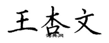 丁谦王杏文楷书个性签名怎么写