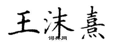 丁谦王沫熹楷书个性签名怎么写