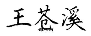 丁谦王苍溪楷书个性签名怎么写