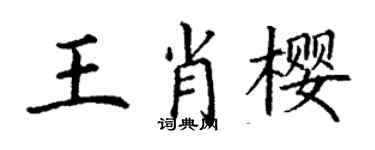 丁谦王肖樱楷书个性签名怎么写