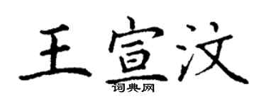 丁谦王宣汶楷书个性签名怎么写