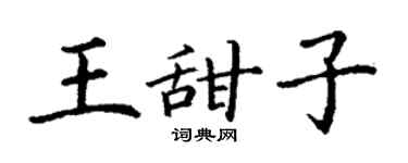 丁谦王甜子楷书个性签名怎么写