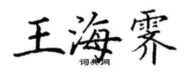 丁谦王海霁楷书个性签名怎么写