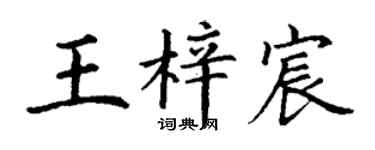 丁谦王梓宸楷书个性签名怎么写