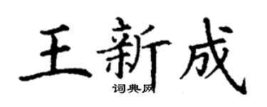 丁谦王新成楷书个性签名怎么写