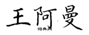 丁谦王阿曼楷书个性签名怎么写