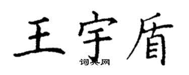 丁谦王宇盾楷书个性签名怎么写