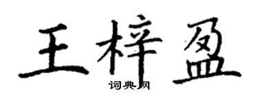 丁谦王梓盈楷书个性签名怎么写