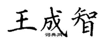 丁谦王成智楷书个性签名怎么写