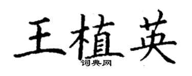 丁谦王植英楷书个性签名怎么写