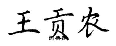 丁谦王贡农楷书个性签名怎么写