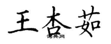 丁谦王杏茹楷书个性签名怎么写