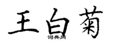 丁谦王白菊楷书个性签名怎么写