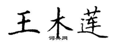 丁谦王木莲楷书个性签名怎么写