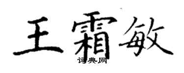 丁谦王霜敏楷书个性签名怎么写