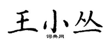 丁谦王小丛楷书个性签名怎么写