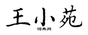 丁谦王小苑楷书个性签名怎么写
