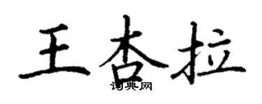 丁谦王杏拉楷书个性签名怎么写