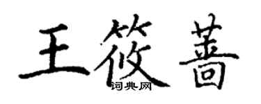 丁谦王筱蔷楷书个性签名怎么写