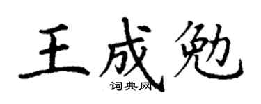 丁谦王成勉楷书个性签名怎么写