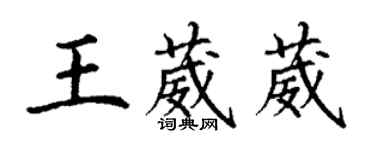 丁谦王葳葳楷书个性签名怎么写