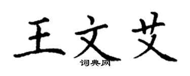 丁谦王文艾楷书个性签名怎么写