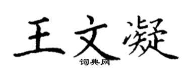 丁谦王文凝楷书个性签名怎么写